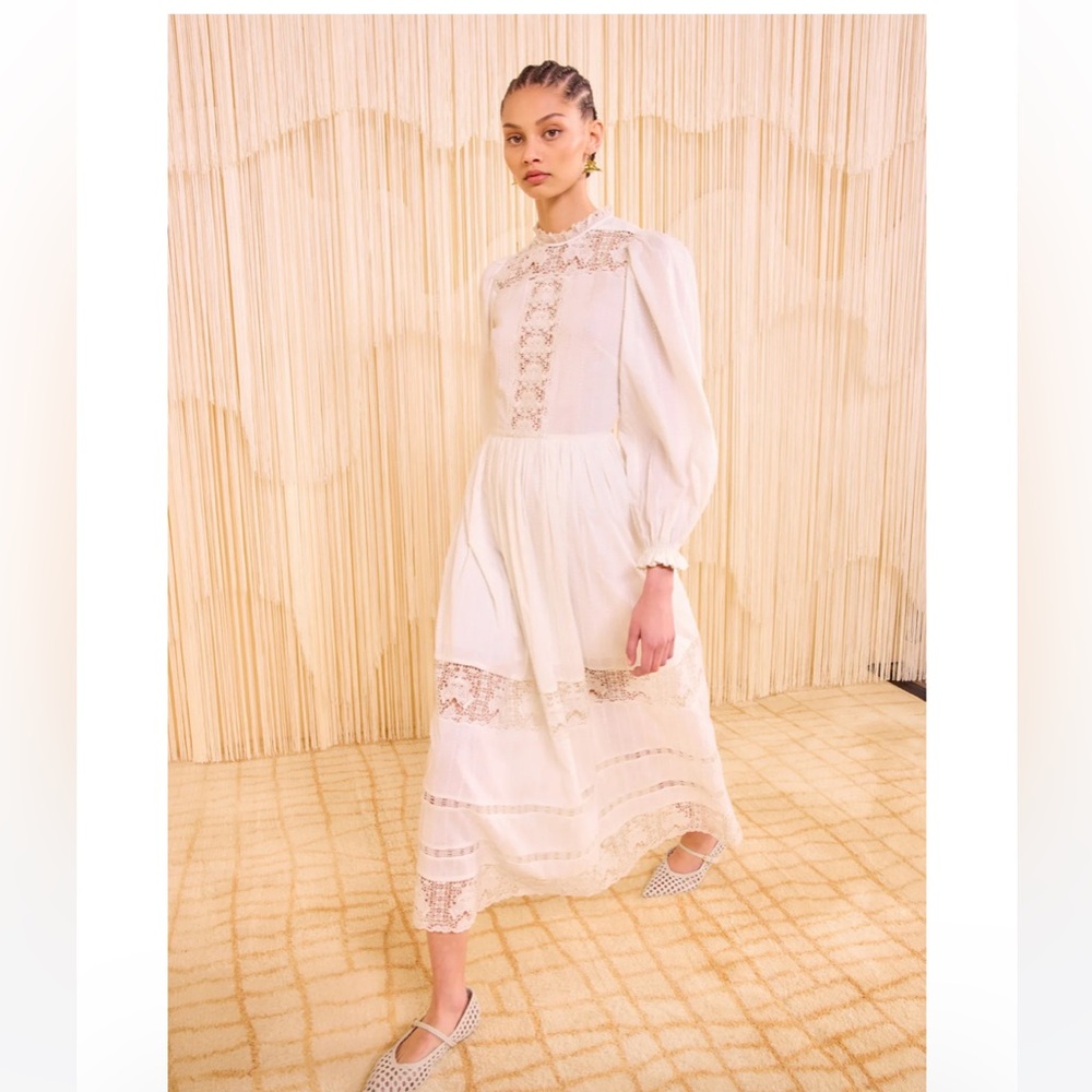 Ulla Johnson White Cotton Lace Amelie Dress Size 8 BNWT